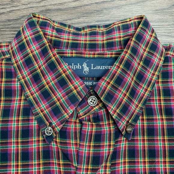 Polo Ralph Lauren Black Red Green Plaid 